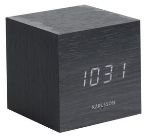 Karlsson 5655BK dizájner LED-es asztali óra ébresztő funkcióval, 8 x 8 cm