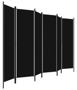 Fekete 6 paneles paraván 300 x 180 cm