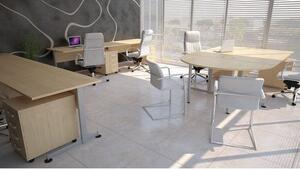 Abonent irodai asztal, 140 x 80 x 75 cm, egyenes kivitel, juhar mintázat