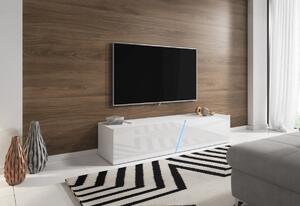 BLANC 160 TV asztal, 160x35x40, fehér/szürke magasfényű
