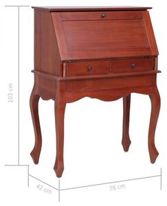283841 Secretary Desk Brown 78x42x103 cm Solid Mahogany Wood
