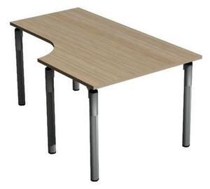 Ergo Set line irodai asztal, 160 x 100 x 75 cm, jobbos kivitel, világos fa