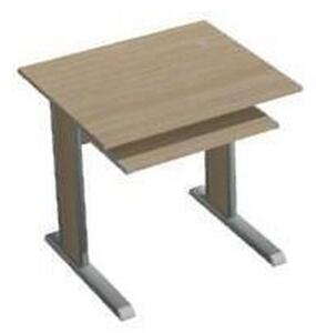 Ergo PC asztal kihúzható billentyűzettartó fiókkal, 80 x 70 x 75 cm, egyenes kivitel, világos fa