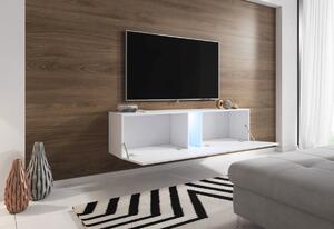 BLANC 160 TV asztal, 160x35x40, fehér/szürke magasfényű