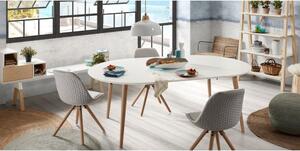 Fehér bővíthető étkezőasztal fehér asztallappal ø 120 cm Oqui – Kave Home