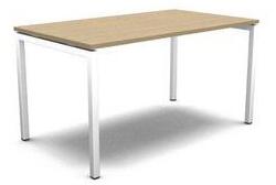 MOON U egyenes irodai asztal, 140 x 80 x 74 cm, fehér/fehér