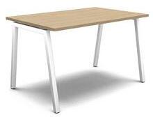 MOON A egyenes irodai asztal, 120 x 80 x 74 cm, egyenes kivitel, fehér/fehér