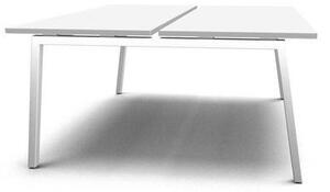 MOON A egyesített irodai asztal, 140 x 164 x 74 cm, egyenes kivitel, fehér/fehér