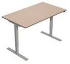 TOP O állítható magasságú irodai asztal szürke lábazattal, 140 x 80 x 70,5 - 119,5 cm, fehérített tölgy mintázattal