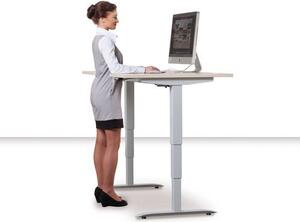 MOTION ERGO állítható magasságú ergo irodai asztal, 120 x 90 cm, bÜkk/szÜrke