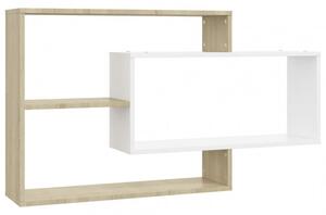 800329 Wall Shelves White and Sonoma Oak 104x20x58,5 cm Chipboard