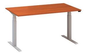 Alfa Office Alfa Up állítható magasságú irodai asztal szürke lábazattal, 140 x 80 x 61,5-127,5 cm, vadcseresznye mintázat%