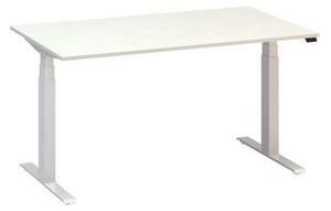 Alfa Office Alfa Up állítható magasságú irodai asztal fehér lábazattal, 140 x 80 x 61,5-127,5 cm, fehér mintázat%