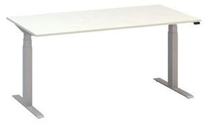 Alfa Office Alfa Up állítható magasságú irodai asztal szürke lábazattal, 160 x 80 x 61,5-127,5 cm, fehér mintázat%