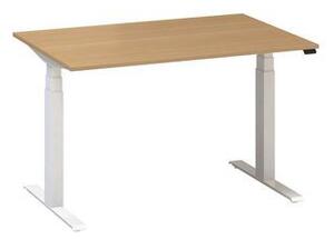 Alfa Office Alfa Up állítható magasságú irodai asztal fehér lábazattal, 120 x 80 x 61,5-127,5 cm, vadkörte mintázat%