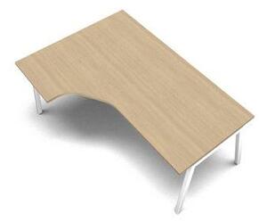 MOON A ergo irodai asztal, 180 x 120 x 74 cm, balos kivitel, fehér/fehér