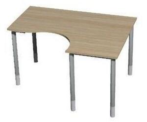Gemi line irodai asztal sarok, 160 /80 x 120/65 x 70-90 cm, jobboldali kivitel, világos fa
