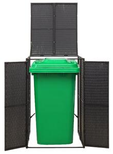 VidaXL fekete polyrattan kerekes kukatároló fészer 70 x 80 x 117 cm