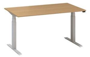 Alfa Office Alfa Up állítható magasságú irodai asztal szürke lábazattal, 140 x 80 x 61,5-127,5 cm, vadkörte mintázat%