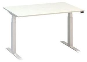 Alfa Office Alfa Up állítható magasságú irodai asztal fehér lábazattal, 120 x 80 x 61,5-127,5 cm, fehér mintázat%