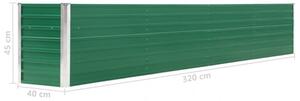 Zöld horganyzott acél kerti magaságyás 320 x 40 x 45 cm