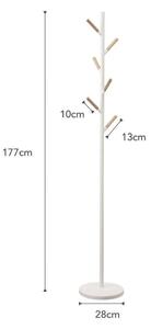 Plain Pole Hanger fehér állófogas bükkfa részletekkel - YAMAZAKI