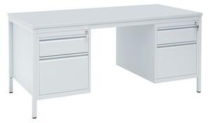 Basic irodai asztal két tárolóval, 160 x 80 x 76 cm, egyenes kivitel