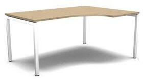 MOON U ergo irodai asztal, 160 x 120 x 74 cm, fehér/fehér