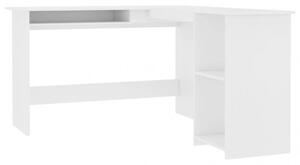 Fehér forgácslap L-alakú sarok-íróasztal 120 x 140 x 75 cm