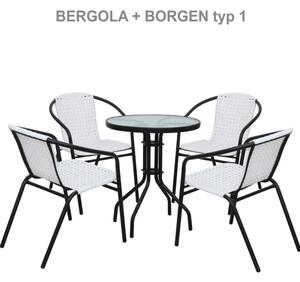 Étkezőasztal, fekete acél|edzett üveg, átmérő 60 cm, BORGEN TYP 1