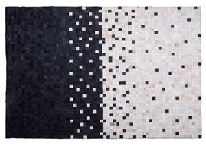 Különleges Fekete És Bézs Bőrszőnyeg 160 x 230 cm ERFELEK
