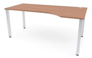 Abonent ergo irodai asztal, 180 x 100 x 75 cm, jobbos kivitel, juhar mintázat