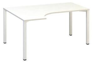 Alfa Office Alfa 200 ergo irodai asztal, 180 x 120 x 74,2 cm, balos kivitel, fehér mintázat, RAL9010%