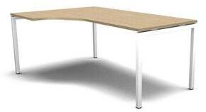 MOON U ergo irodai asztal, 180 x 120 x 74 cm, fehér/fehér