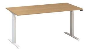 Alfa Office Alfa Up állítható magasságú irodai asztal fehér lábazattal, 160 x 80 x 61,5-127,5 cm, vadkörte mintázat%