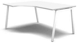 MOON A ergo irodai asztal, 160 x 120 x 74 cm, balos kivitel, fehér/fehér
