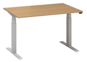 Alfa Office Alfa Up állítható magasságú irodai asztal szürke lábazattal, 120 x 80 x 61,5-127,5 cm, vadkörte mintázat%