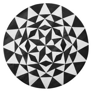Különleges Geometriai Mintájú Fekete És Fehér Szőnyeg ⌀ 140 cm TURGUTLU
