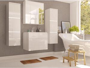Magas fürdőszoba szekrény, fehér|magasfényű fehér HG, MASON WH11