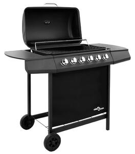 VidaXL fekete gáz grillsütő 6 égővel