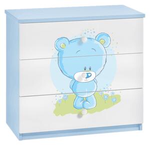 SOGNO gyerek komód, 80x80x41, kék/kék medve