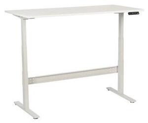 Manutan irodai asztal, elektromosan állítható magasság, 160 x 80 x 62,5 - 127,5 cm, egyenes kivitel, ABS 2 mm, fehér