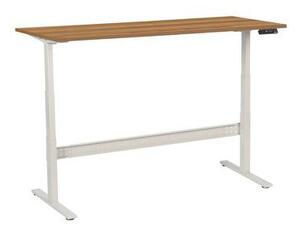 Manutan Expert Manutan irodai asztal, elektromosan állítható magasság, 180 x 80 x 62,5 - 127,5 cm, egyenes kivitel, ABS 2 mm, dió%