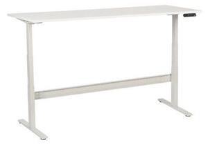 Manutan irodai asztal, elektromosan állítható magasság, 200 x 80 x 62,5 - 127,5 cm, egyenes kivitel, ABS 2 mm, fehér