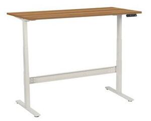 Manutan Expert Manutan irodai asztal, elektromosan állítható magasság, 160 x 80 x 62,5 - 127,5 cm, egyenes kivitel, ABS 2 mm, dió%