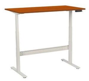 Manutan Expert Manutan irodai asztal, elektromosan állítható magasság, 140 x 80 x 62,5 - 127,5 cm, egyenes kivitel, ABS 2 mm, cseresznye%