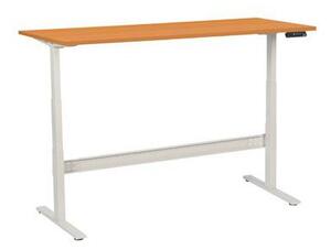 Manutan irodai asztal, elektromosan állítható magasság, 180 x 80 x 62,5 - 127,5 cm, egyenes kivitel, ABS 2 mm, bükk
