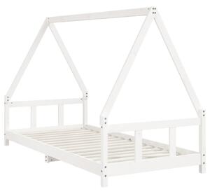 VidaXL fehér tömör fenyőfa gyerekágykeret 90 x 200 cm