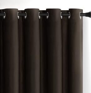 Barna bársony dimout (részleges sötétítő) függöny 140x245 cm – Restilo