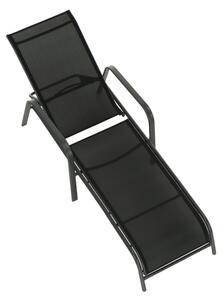 Állítható kerti szék, fekete|szürke, ATREO